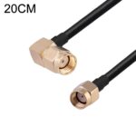 Adaptador Coaxial Codo Macho RP-SMA a Cable RG174 Macho RP-SMA, Longitud 20 cm
