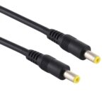 Enchufe de alimentación DC 5,5 x 2,5 mm conector adaptador macho a macho cable 1 m (Negro) - Imagen 3