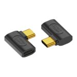 Adaptador USB-C Tipo-C Hembra a USB-C Tipo-C Macho Curvatura Lateral 40Gbps 240W (Negro)