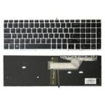 Teclado Retroiluminado para HP ProBook 650 G4 Marco Plateado Versión USA