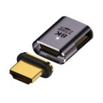 Adaptador Magnético HDTV 8K 60Hz Curvo Derecho Femenino a Recto Masculino
