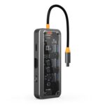 Hub Docking Station Sw10V 10 en 1 Type-C a PD, USB 3.0, 2x USB 2.0, HDMI, VGA, RJ45, SD/TF, Audio 3.5 (Gris)