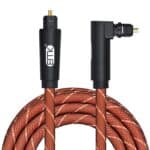 Cable de Audio Óptico Emk 90 Grados Giratorio Ajustable 360 Grados Nylon Tejido 1 m (Naranja)