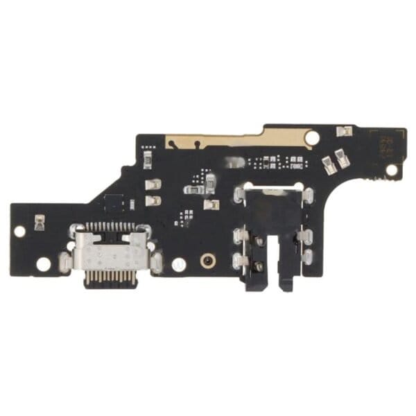 Conector de carga para teléfono móvil en placa de circuito.