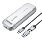 Caja SSD Portátil Orico R40-2T 2 Tb 40 Gbps Inspirada en Automóvil de Carreras (Plateada)