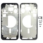 Marco Central para Apple iPhone 15 Pro Max Placa de Bisel con Teclas Laterales y Bandeja Tarjetas Versión China (Negro)