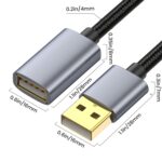 Cable de Carga y Datos Extensión USB 2.0 Macho a A Hembra 3 Metros - Imagen 2