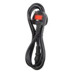 Cable de Alimentación para Ordenador con Enchufe Británico Grande de 3 Pines, 3 Metros (Negro) - Imagen 2
