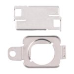 Par de Linternas y Micrófonos para Apple iPhone 15 con Cubierta de Lámina de Hierro en Cubierta Posterior