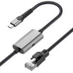 Cable Ethernet RJ45 a USB-C Tipo-C de 2 M para Tarjeta de Red de Alta Velocidad