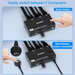 Conmutador KVM KC-KVM8202 de Dos Monitores USB 3.0 HDMI 8K 60 Hz con Dos Puertos Enchufe Australiano - Imagen 3