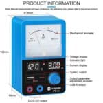 Fuente de Alimentación SUNSHINE P5 Mini 5V/3A con Amperímetro de Aguja y Doble Pantalla, Enchufe EU - Imagen 2