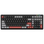 LINGBAO K98 101 Keys Triple-mode Wireless Game Keyboard, Black Red-Red Rabbit Axis