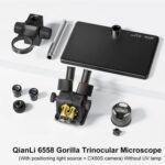 Microscopio Trinocular QianLi 6558 con Fuente de Luz y Cámara CX60S (EU Plug)