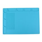 Plataforma de Mantenimiento Almohadilla de Aislamiento Silicona Resistente al Calor con Posición de Tornillos 35 cm x 25 cm (Azul)