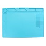 Almohadilla de Aislamiento de Reparación Resistente al Calor de Alta Temperatura Plataforma de Mantenimiento Alfombrilla de Silicona (Azul) 34,8 cm x 25 cm