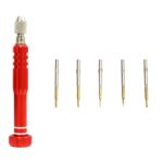 Juego de Destornilladores Jf-6688 Estilo Bolígrafo Multiusos Metal 5 en 1 Reparación de Phones (Rojo)