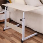 Mesa de escritorio extraíble para ordenador portátil, mesa de noche portátil con textura de madera