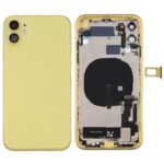 Cubierta Posterior Batería con teclas laterales Botón Encendido Cable Flex Volumen módulo Carga inalámbrica motor Puerto Carga Altavoz lente Cámara para Apple iPhone 11 (Púrpura)