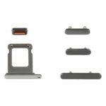 Bandeja Tarjeta SIM + Teclas Laterales para Apple iPhone 14 Pro (Negro)