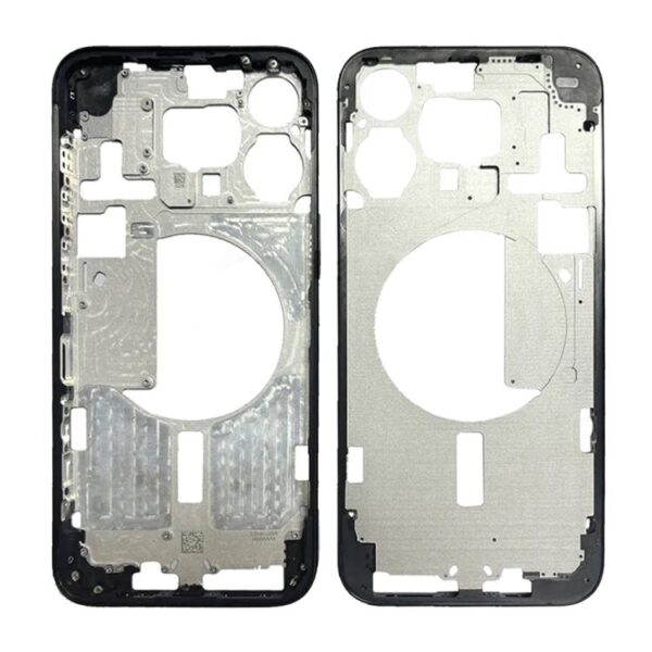 Marco Central Chasis para Apple iPhone 15 Pro Max, Versión: EE. UU. (Negro)