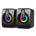 Mini Altavoz de Escritorio A2 USB 2.0 Control de Teléfono Móvil Controlado Por Cable (Negro)