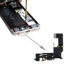 Puerto de Carga Original para Apple iPhone SE Cable Flex de Audio (Negro)