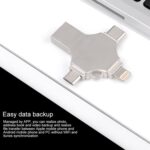 Disco Flash Cross 4 En 1 128Gb 8 Pin Micro USB USB-C Type-C USB 3.0 Metal (Plata) - Imagen 4