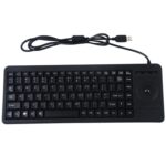 Interfaz USB DS-8900 Teclado Trackball con Cable de 1,5 m y Grabado Láser de Caracteres Resistente a Salpicaduras de Agua