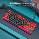 Teclado Mecánico para Juegos Forev FV-301 Blue Axis 87 Teclas con Cable de 1,6 m (Blanco y Verde) - Imagen 3