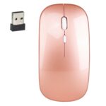 Ratón Óptico Inalámbrico Hxsj M80 2.4Ghz 1600Dpi Ajustable Tres Velocidades (Oro Rosa)