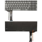 Teclado USA para Asus Gl551 Gl551J Gl551Jk Gl551Jm Gl551Jw Gl551Jx G552 G552V G552Vw G552Vx Fz50Jx Gl752Vw Gl742Vw con Luz de Fondo (Plateado)