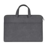ST06 Bolso de un solo hombro con correa portátil oculta con cremallera de cuero PU resistente al agua para portátiles de 13,3 pulgadas, con cinturón para maleta, ST06 13.3 inch Dark Gray