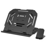 Soporte de refrigeración de diseño hueco multifunción T3 con ángulo ajustable de 10 niveles para portátiles, MacBook, iPad y teléfonos móviles, T3 (Black)