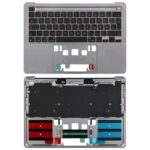 Cubierta Lateral C y Teclado Británico para Apple MacBook Pro 13 Pulgadas A2338 (Gris)