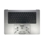 Teclado Británico Retroceso Grande Carcasa C para Apple MacBook Pro 16 Pulgadas (2023, A2780) (Gris)