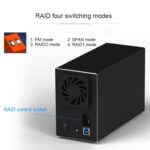Interfaz Blueendless USB-B Caja externa HDD con matriz combinada RAID de 2 bahías de 3,5 pulgadas, USB-B - Imagen 3