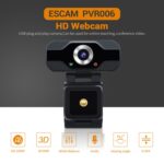 Cámara Web Escam Pvr006 HD 1080P USB 2.0 con Micrófono para PC - Imagen 4