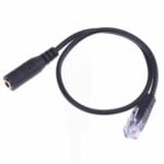 Conector de 3,5mm a PC RJ9 Adaptador de Auriculares para Teléfonos Móviles y Oficina Cable Convertidor 32 cm (Negro)
