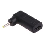 Conector Adaptador de Codo Enchufe Macho 2,5 X 0,7 Mm A USB-C Tipo C Hembra