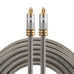 Cable de Audio Óptico Digital Emk Yl-A 3M 8.0mm Macho a Macho Toslink con Cabezal de Metal Chapado en Oro