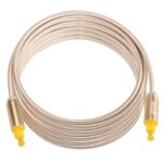 EMK 5m OD4.0mm línea tejida con cabeza de metal chapada en oro Toslink macho a macho Cable de audio óptico digital, Length: 5m - Imagen 3