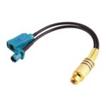 Cable RG174 15 cm RCA Hembra a Fakra Macho y Fakra Z Tipo Hembra con Resorte