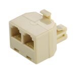 Adaptador de Conector de Extensión de Cable para Teléfono de Escritorio con Puertos Dobles RJ11