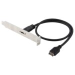 Cable de Extensión USB-C Hembra a USB 3.1 Tipo-E 50 cm Cabezal de Soporte de Panel
