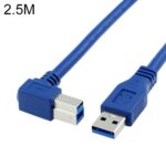 Cable USB 3.0 Tipo-B Macho a Derecha 90 Grados para Impresora de Alta Velocidad, 2,5 M