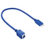 Cable Adaptador USB 3.0 B Hembra a Micro B Macho 30cm para Impresora y Disco Duro (Azul)