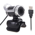 Webcam A859 12.0 Megapíxeles HD 360 Grados USB 2.0 con Micrófono de Absorción de Sonido para PC y Portátil Cable 1.4 m