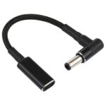 Adaptador Cable Trenzado de Nylon PD 100W 18.5-20V 6.0 x 0.6mm Codo a USB-C / Tipo-C