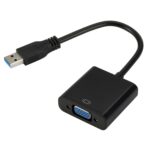 Cable Convertidor de Tarjeta Gráfica Externa USB3.0 a VGA Resolución 1080P (Negro)